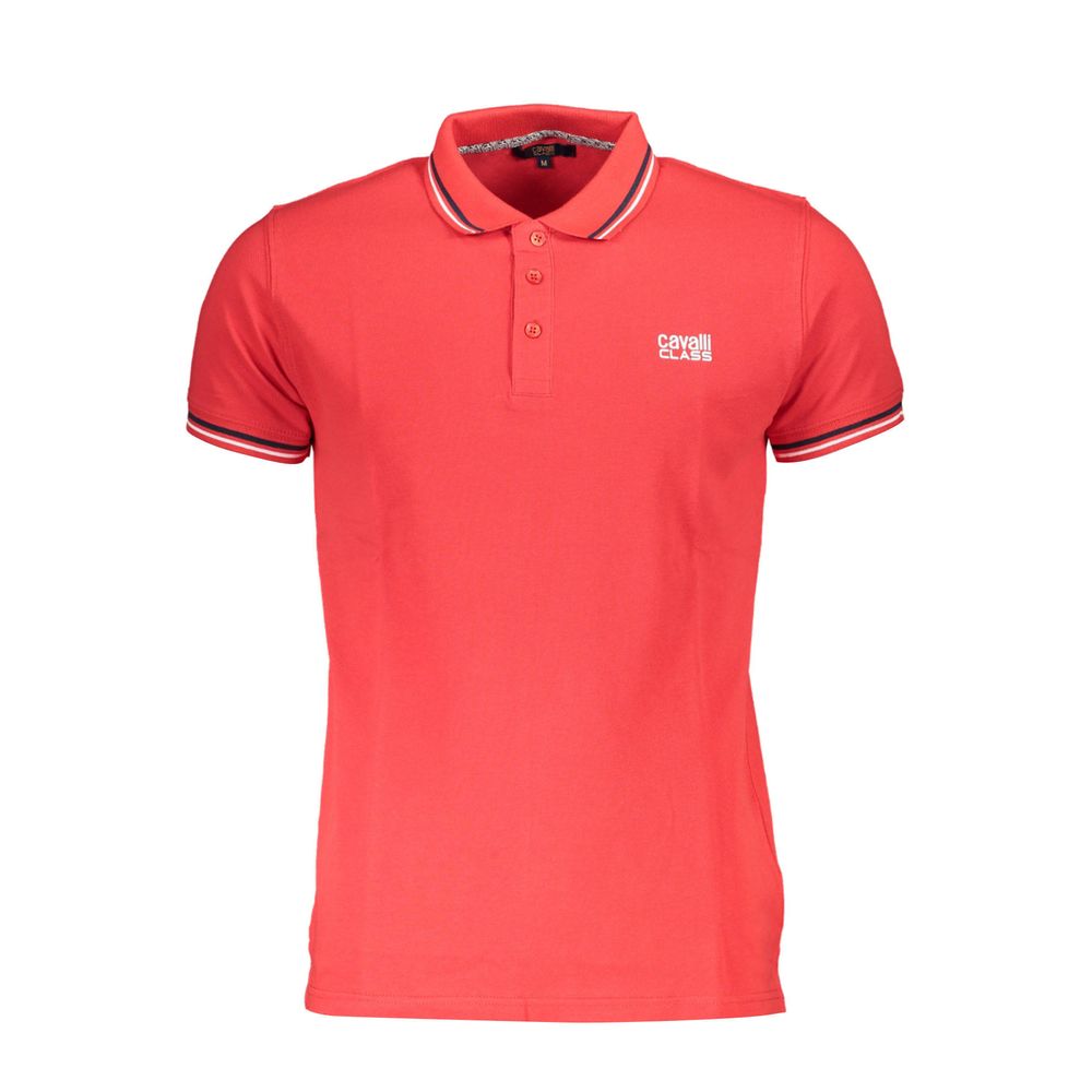 Cavalli Class Rosso Cotton Men Polo - Luxe Nova
