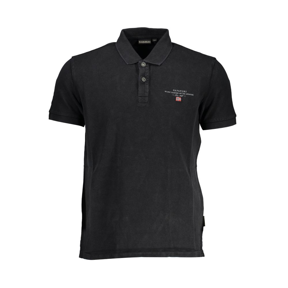 Napapijri Nero Cotton Men Polo Shirt - Luxe Nova
