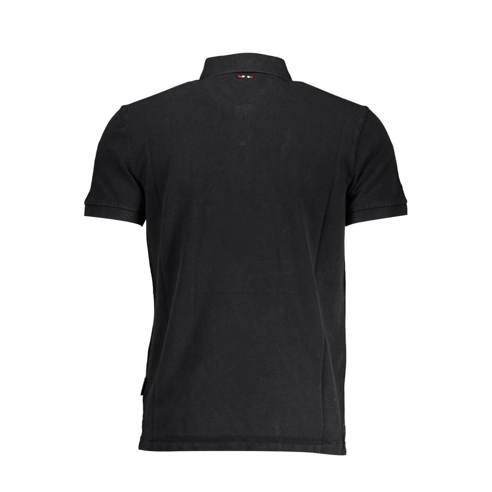 Napapijri Nero Cotton Men Polo Shirt - Luxe Nova