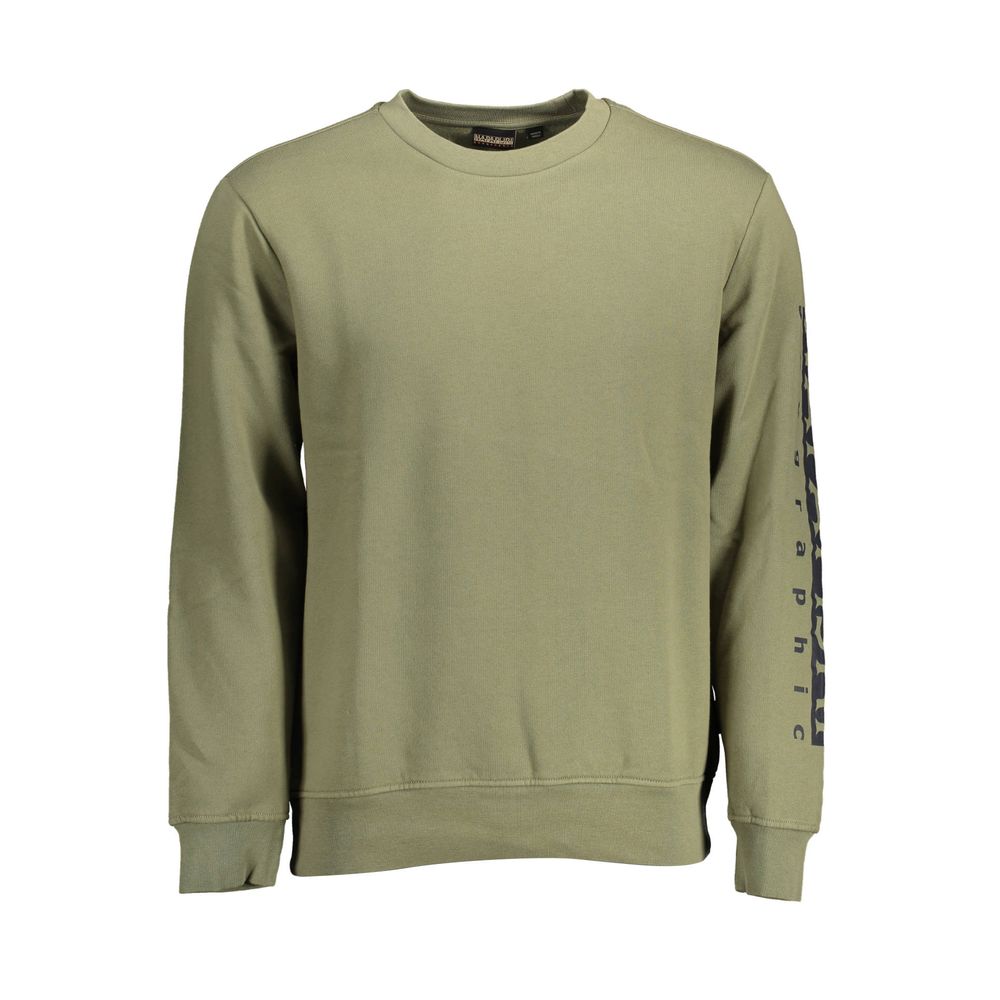 Napapijri Verde Cotton Men Sweatshirt - Luxe Nova
