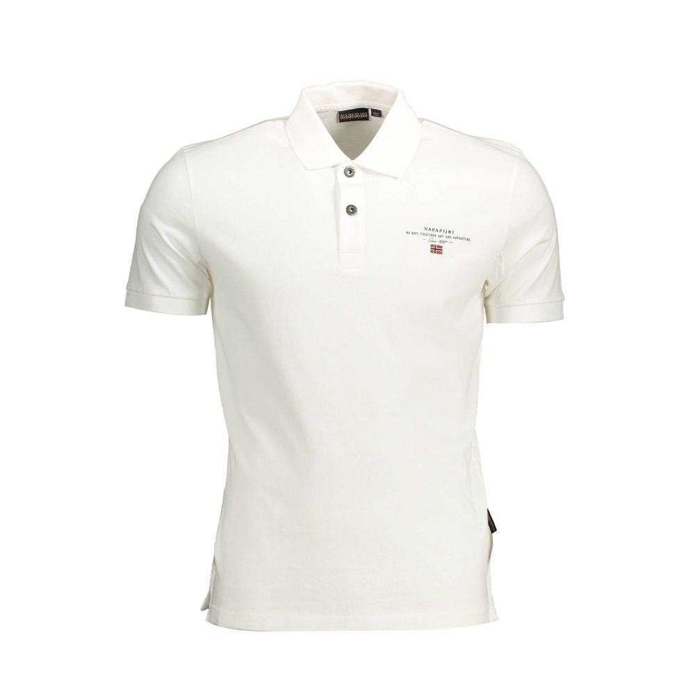 Napapijri White Cotton Men's Polo Shirt - Luxe Nova