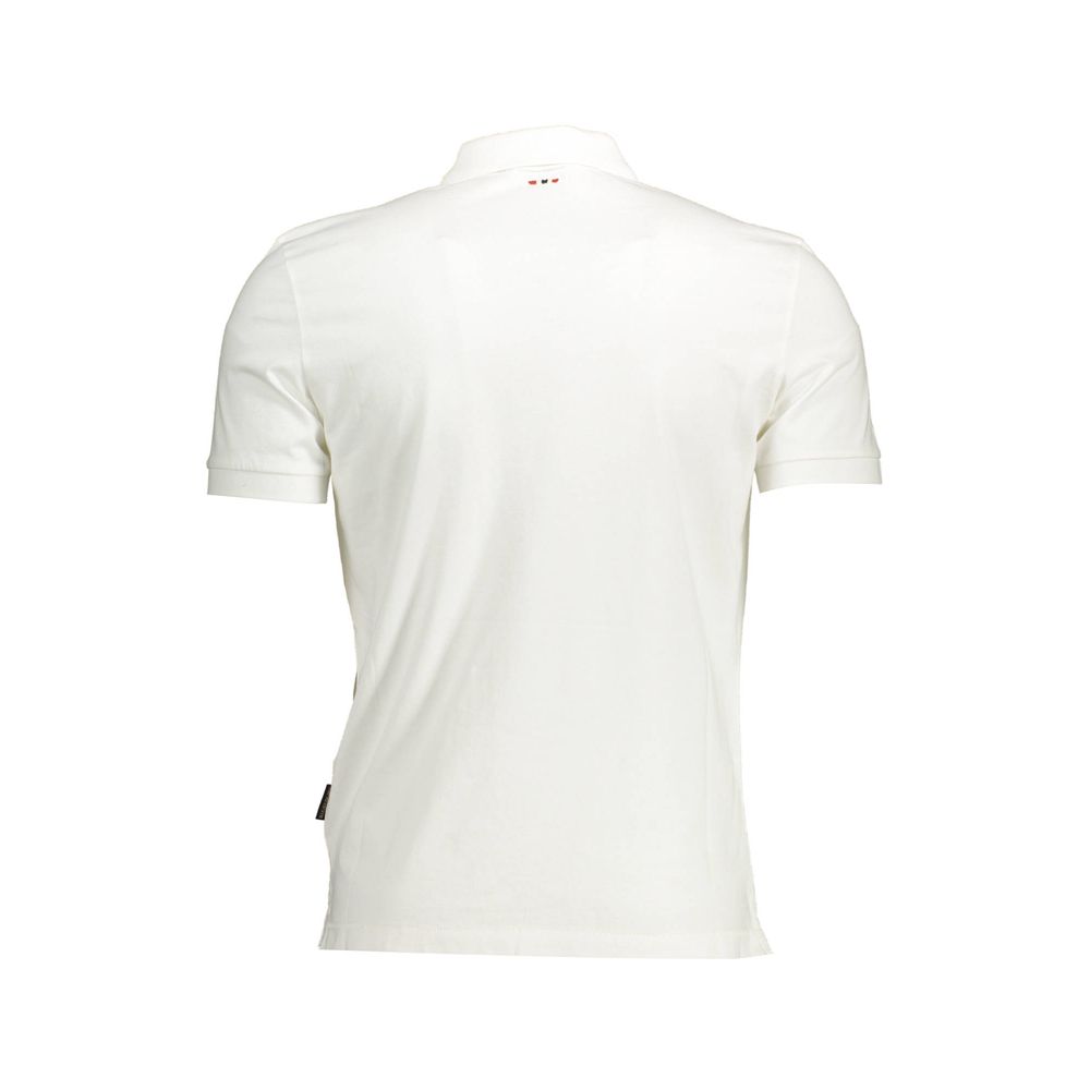 Napapijri White Cotton Men's Polo Shirt - Luxe Nova