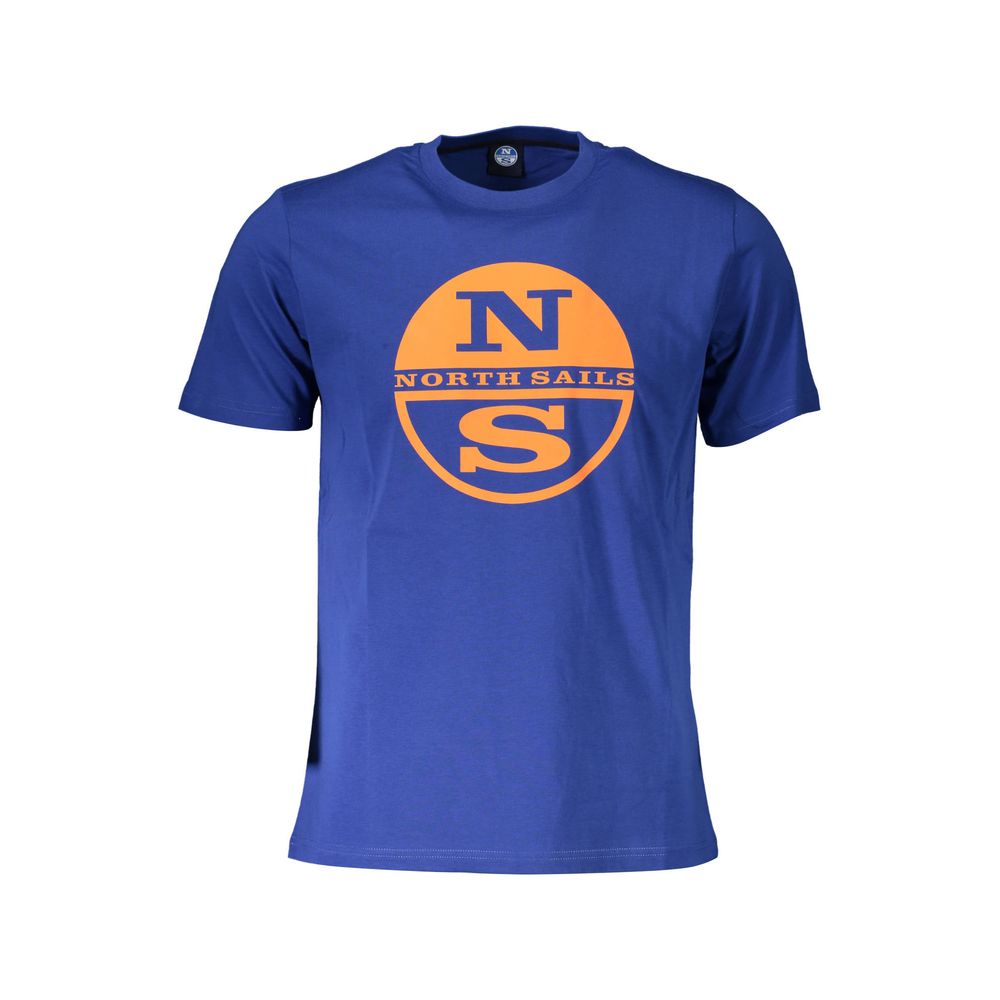 North Sails Blue Cotton Men T-Shirt - Luxe Nova