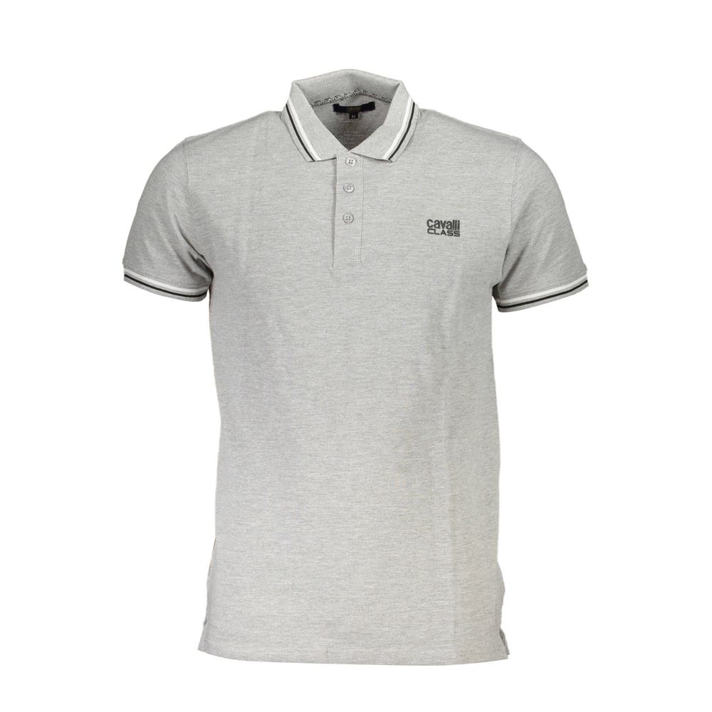 Cavalli Class Grigio Cotton Men Polo - Luxe Nova