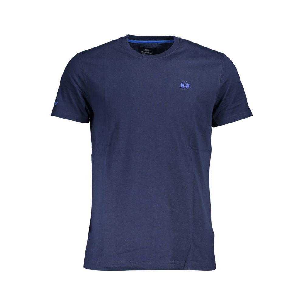 La Martina Blue Cotton Men T-Shirt - Luxe Nova
