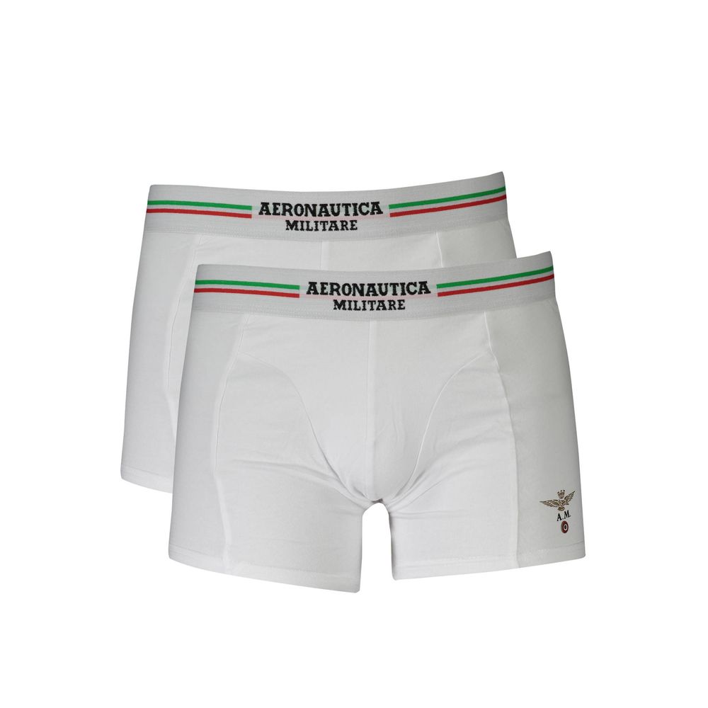 Aeronautica Militare White Cotton Men's Boxer Briefs - Luxe Nova