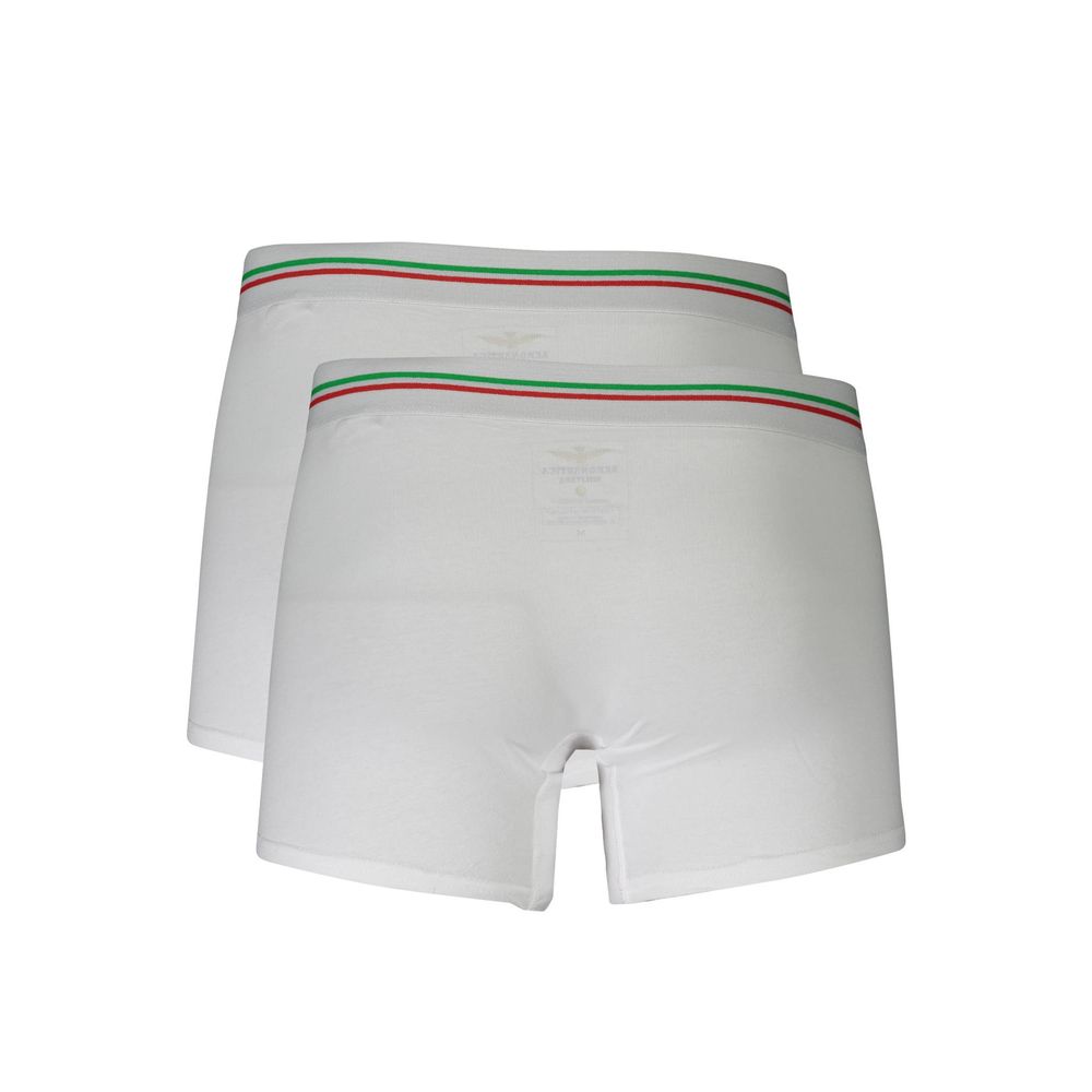 Aeronautica Militare White Cotton Men's Boxer Briefs - Luxe Nova