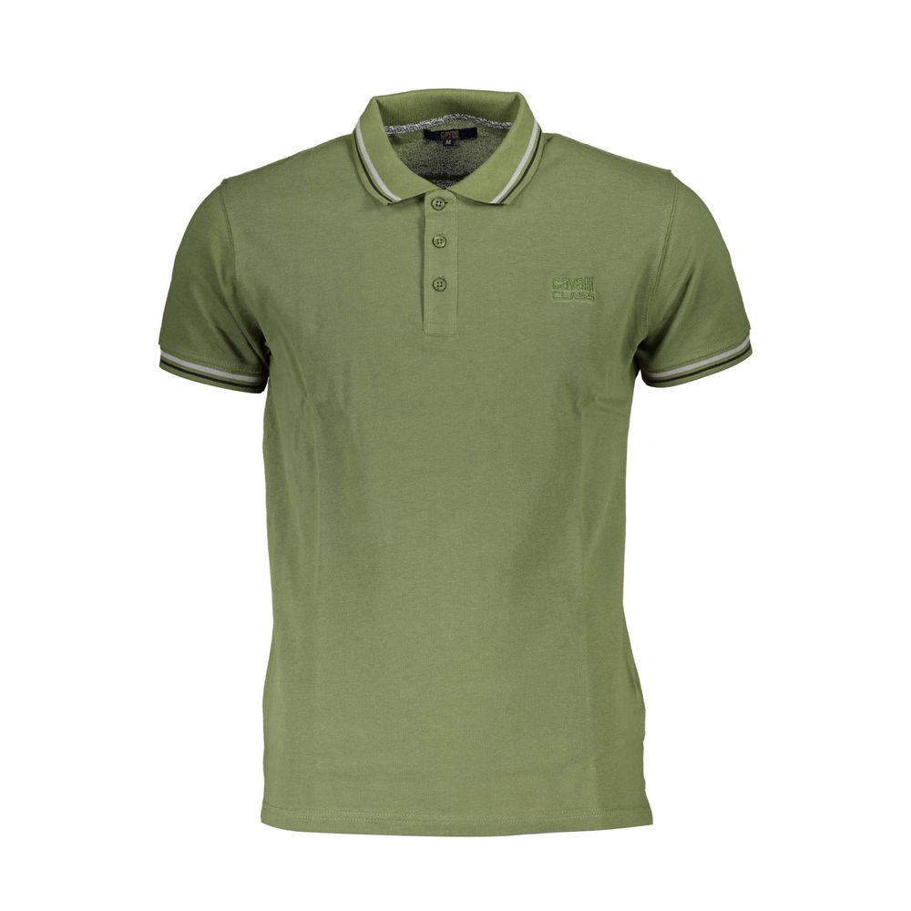Cavalli Class Verde Cotton Men Polo - Luxe Nova