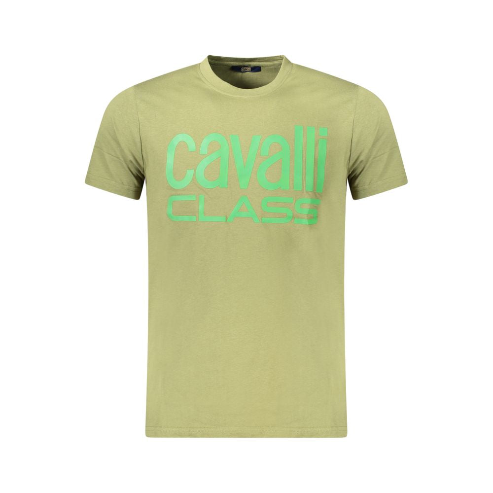 Cavalli Class Verde Cotton Mens T-Shirt - Luxe Nova