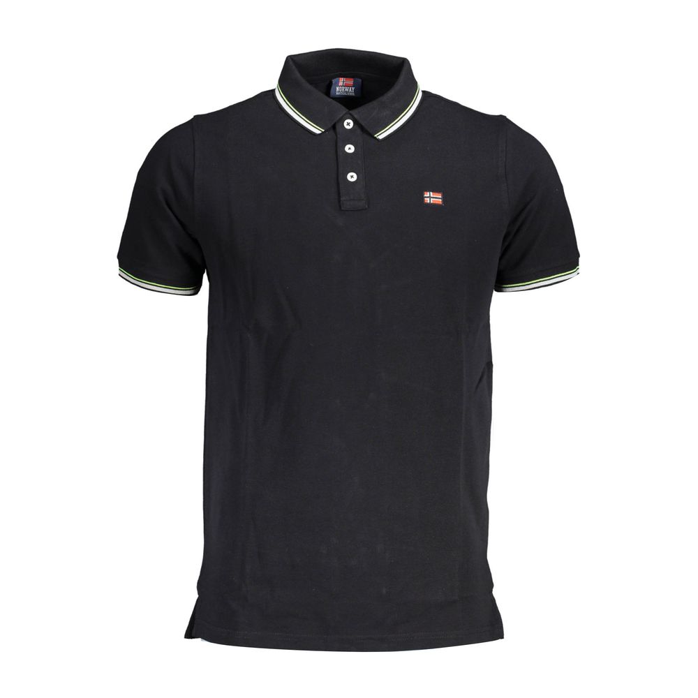 Norway 1963 Black Cotton Men Polo Shirt - Luxe Nova