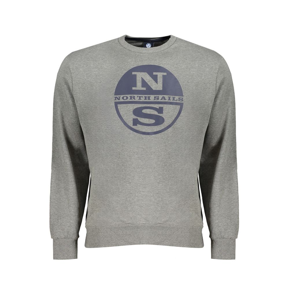 North Sails Grigio Cotton Men Sweatshirt - Luxe Nova