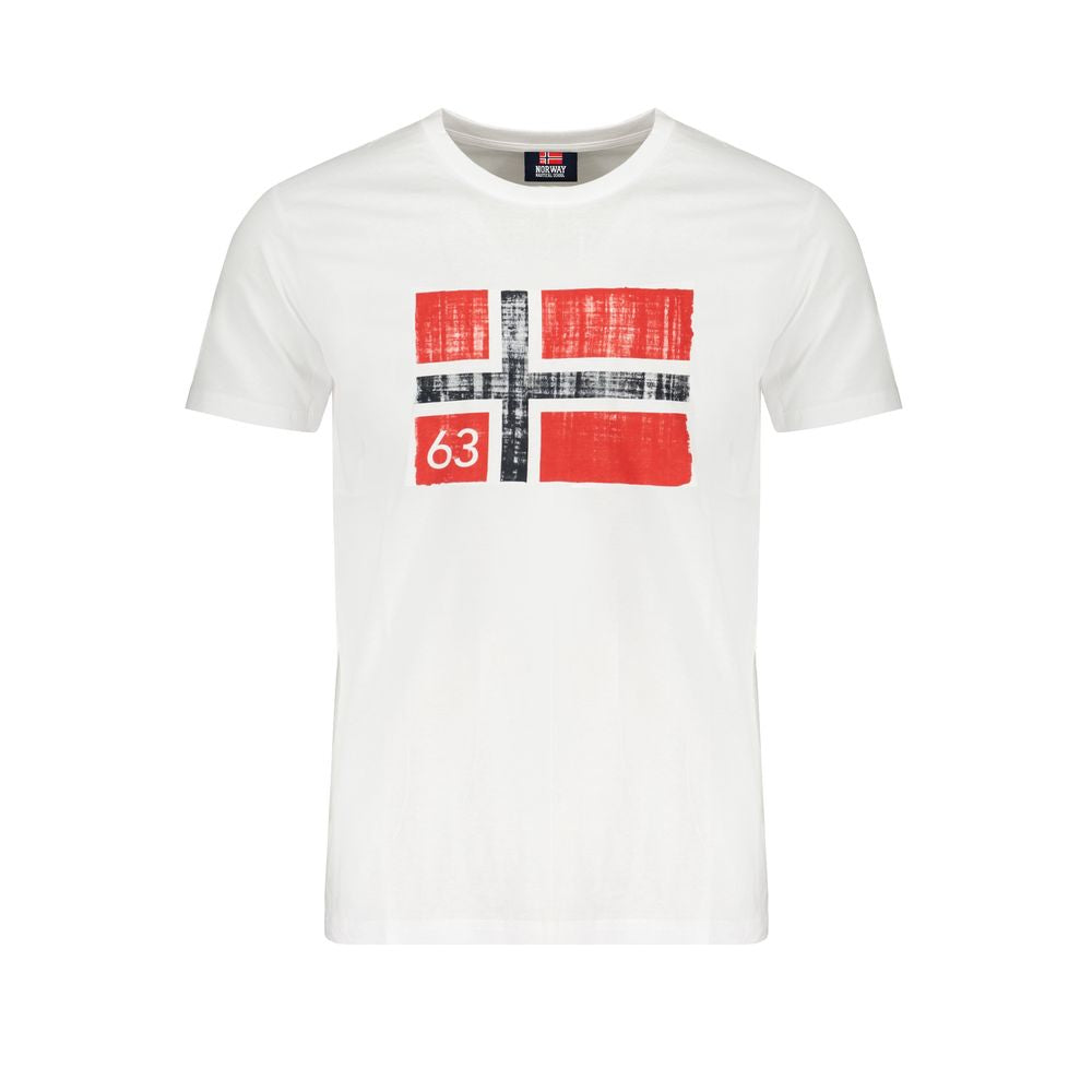 Norway 1963 Bianco Cotton Men T-Shirt - Luxe Nova