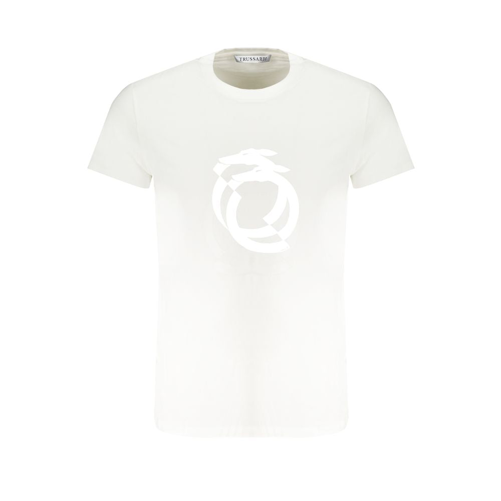 Trussardi White Cotton Men's T-Shirt - Luxe Nova