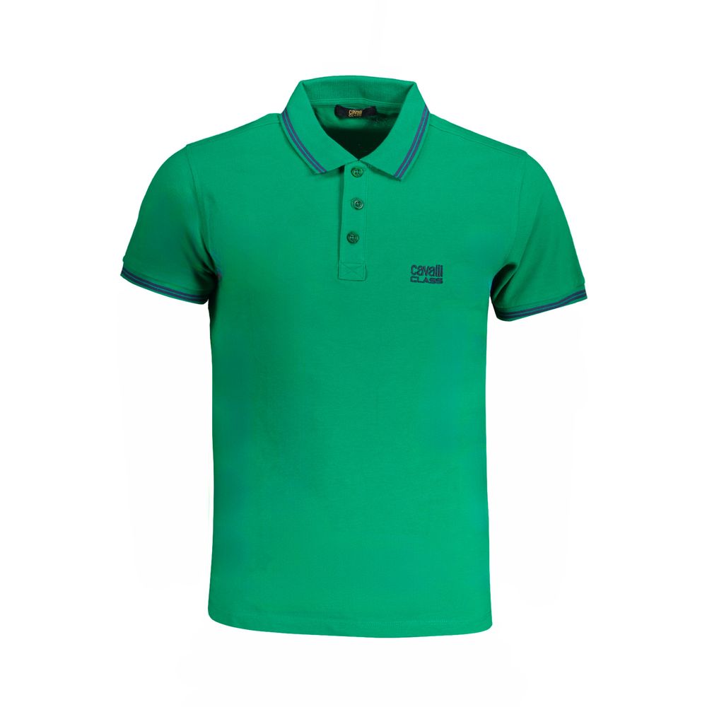 Cavalli Class Verde Cotton Men Polo - Luxe Nova