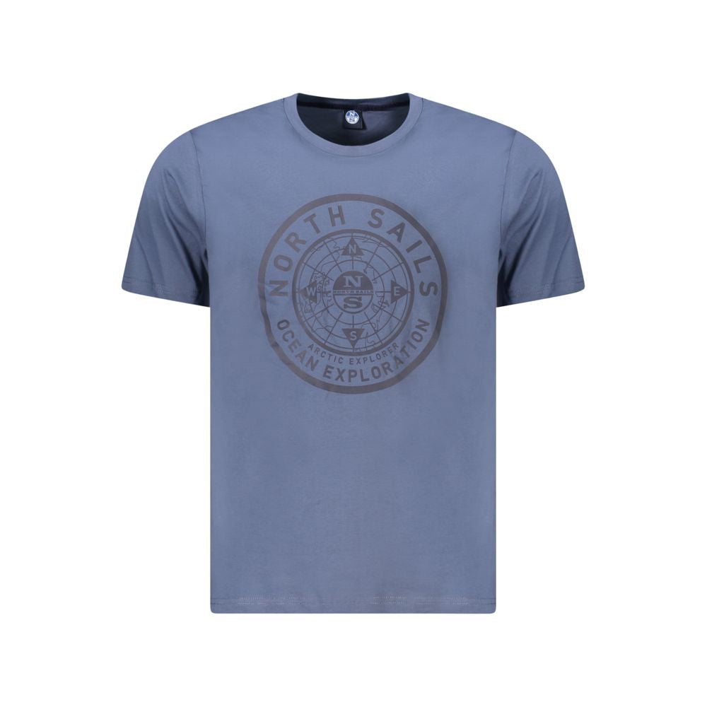 North Sails Blue Cotton Men T-Shirt - Luxe Nova