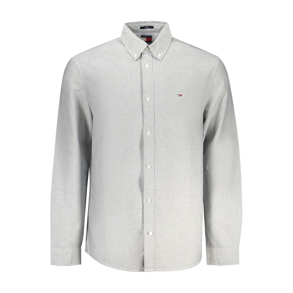Tommy Hilfiger Grigio Cotton Men Shirt - Luxe Nova