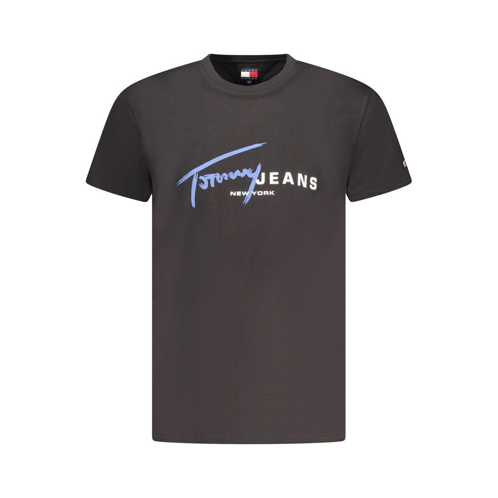 Tommy Hilfiger Black Cotton Men's T-Shirt - Luxe Nova