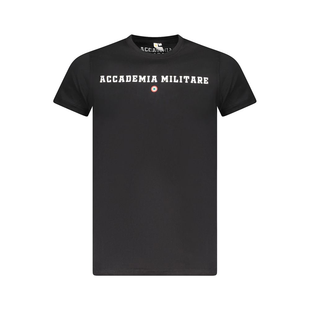 Accademia Militare Black Cotton Men's T-Shirt - Luxe Nova