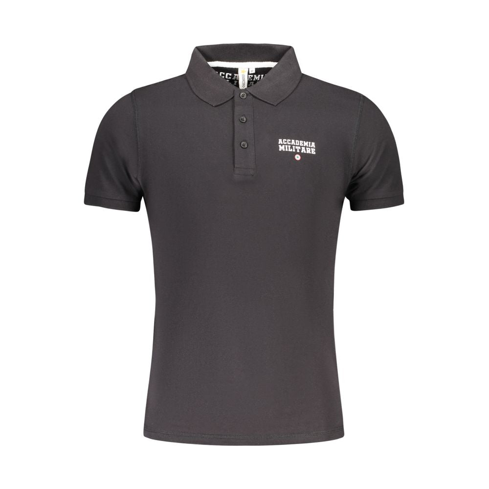 Accademia Militare Black Cotton Men Polo - Luxe Nova