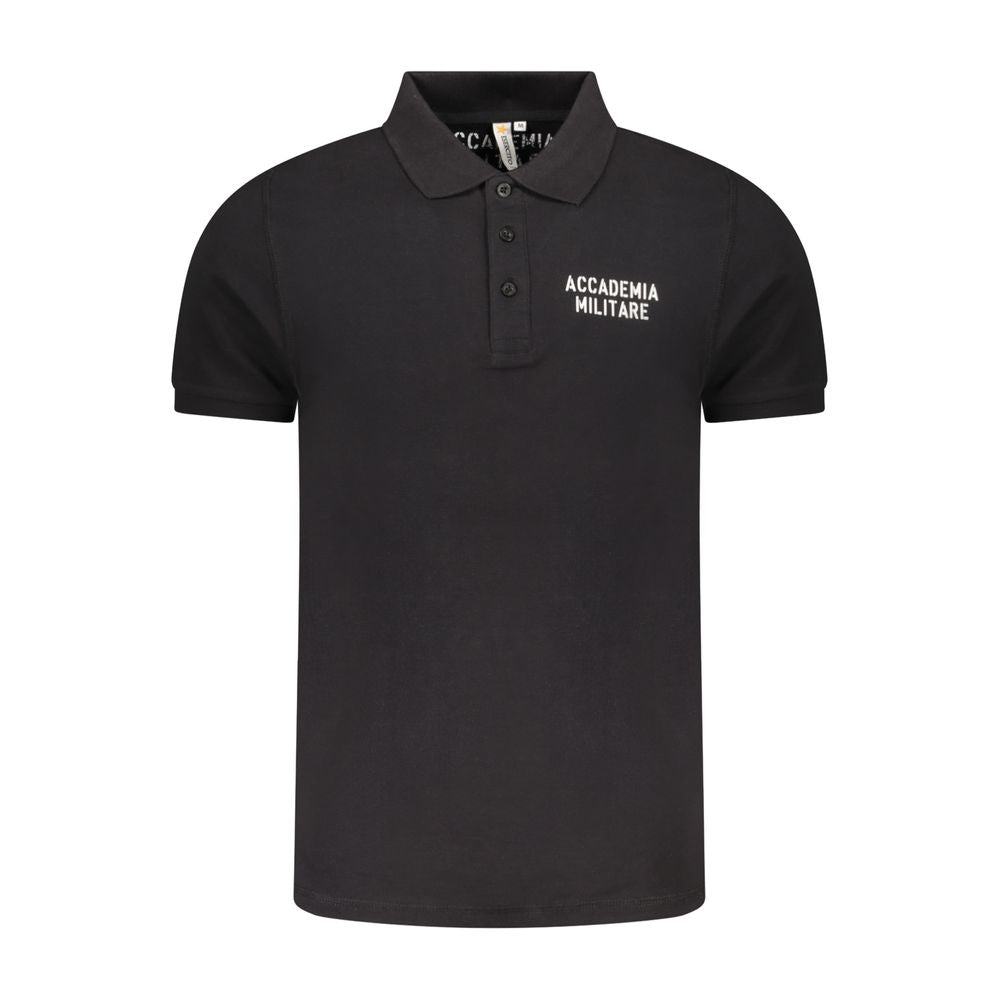 Accademia Militare Black Cotton Men's Polo Shirt - Luxe Nova