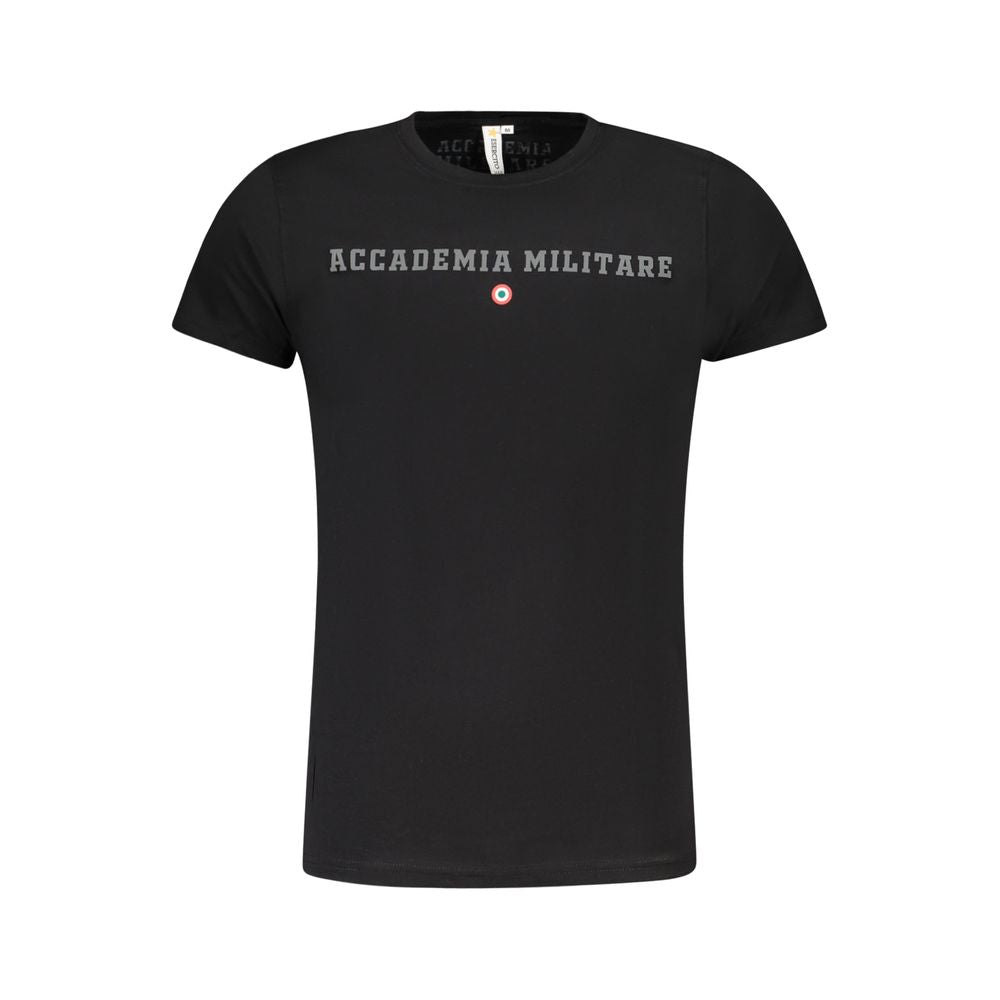 Accademia Militare Black Cotton Men's T-Shirt - Luxe Nova