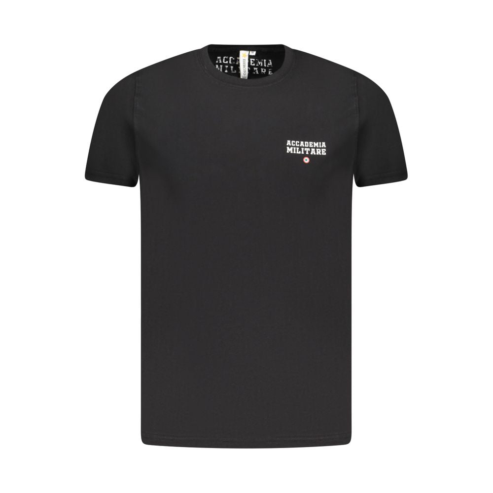 Accademia Militare Black Cotton Men's T-Shirt - Luxe Nova