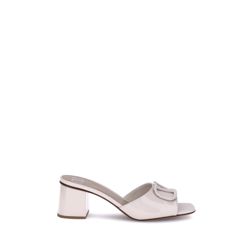 Valentino Garavani Beige Calf Leather Bos Taurus Flat Sandals - Luxe Nova