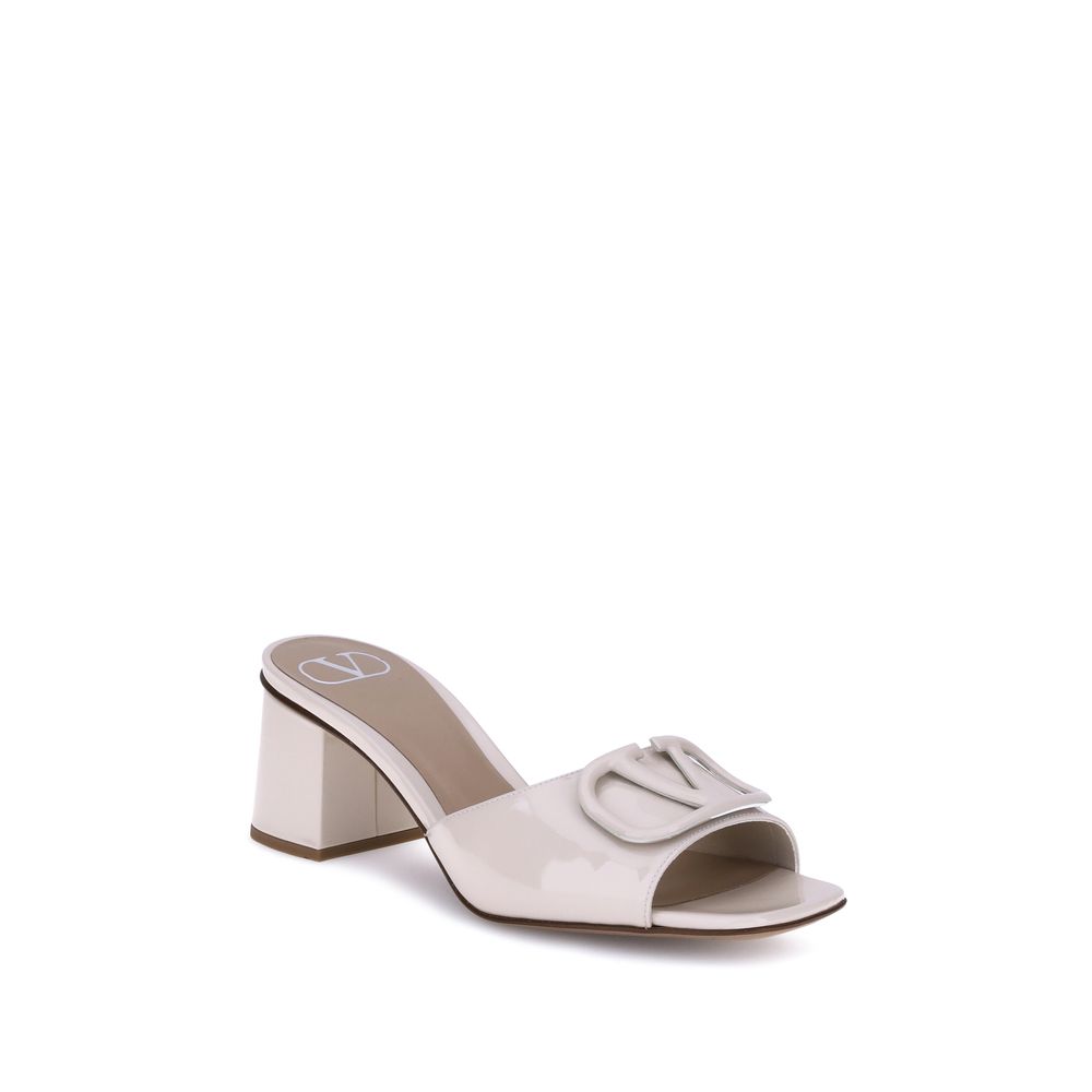 Valentino Garavani Beige Calf Leather Bos Taurus Flat Sandals - Luxe Nova