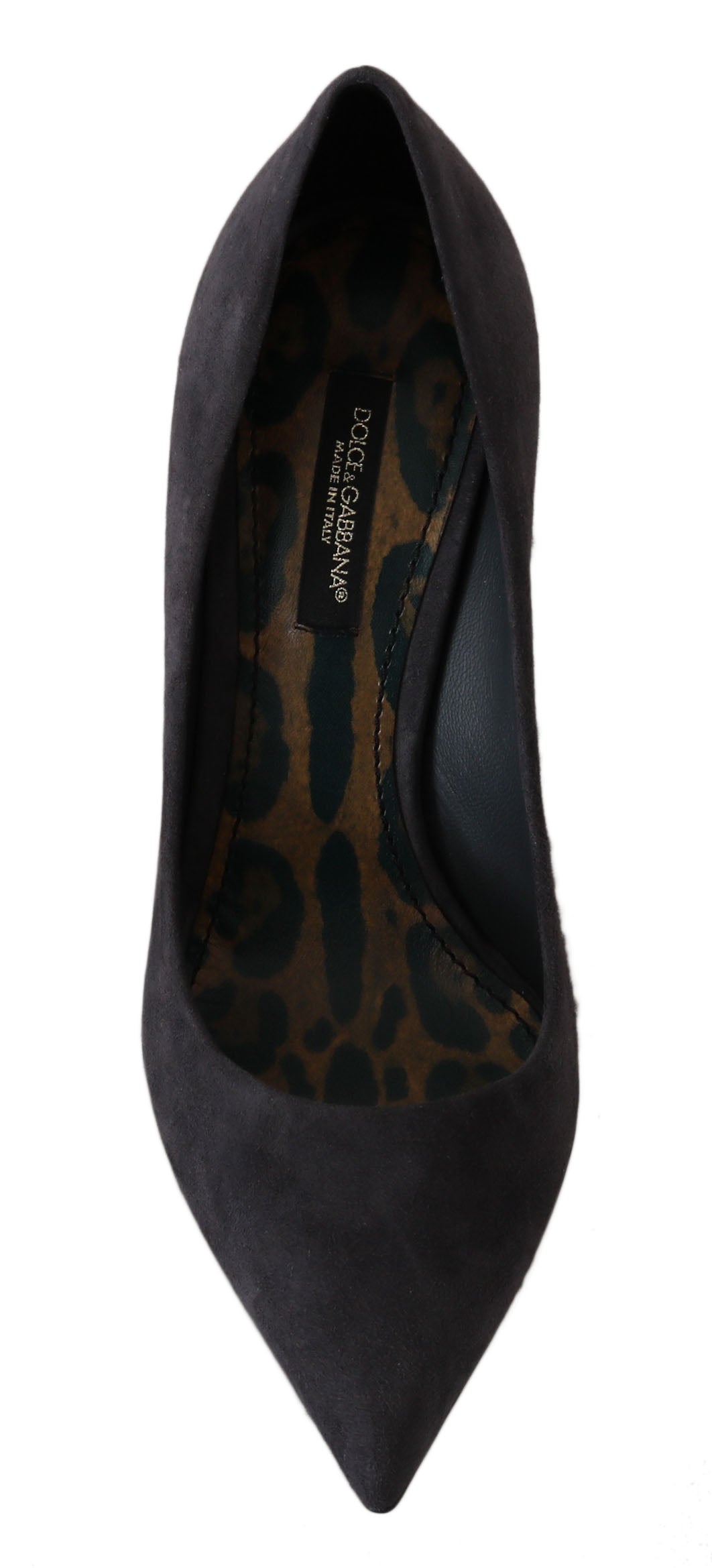 Dolce & Gabbana Gray Suede Leather Stiletto  Shoes Heels