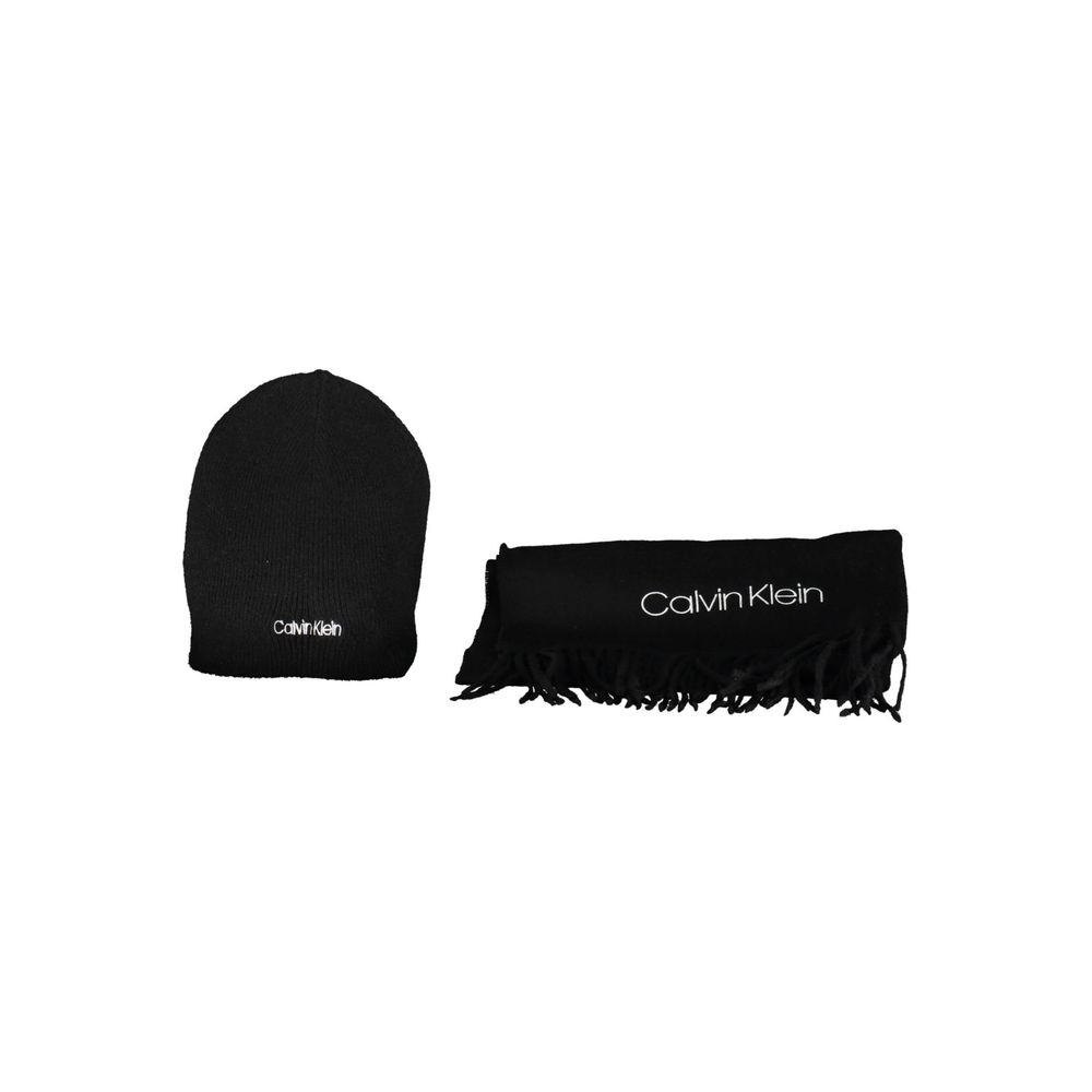 Calvin Klein Nero Acrylic Men Scarf Set - Luxe Nova