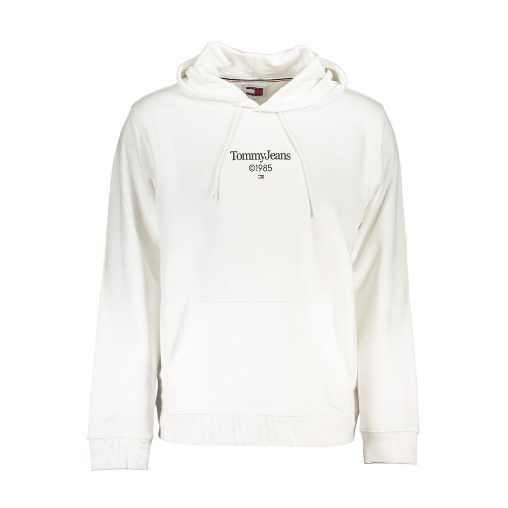Tommy Hilfiger White Cotton Men's Sweatshirt with Hood - Luxe Nova
