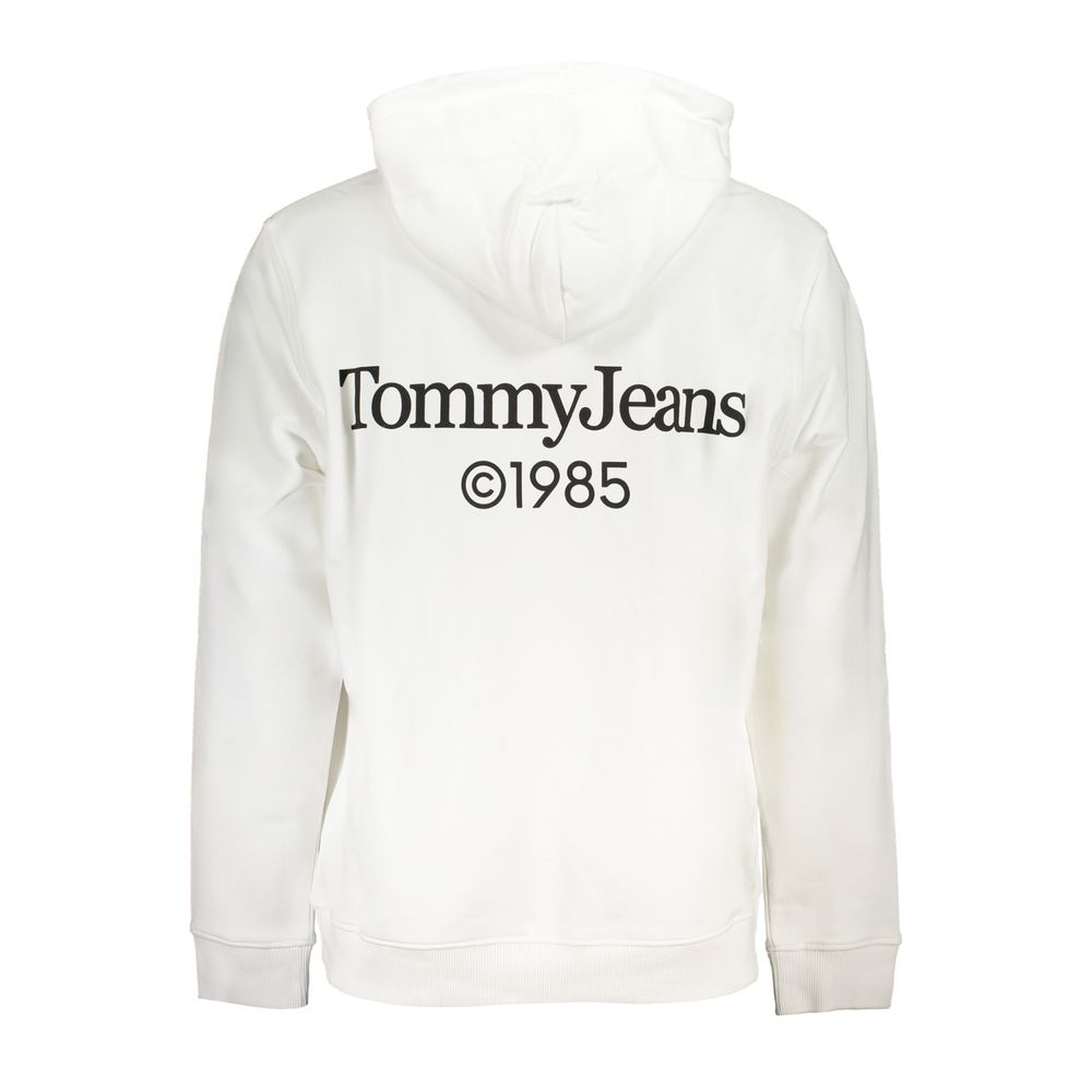 Tommy Hilfiger White Cotton Men's Sweatshirt with Hood - Luxe Nova
