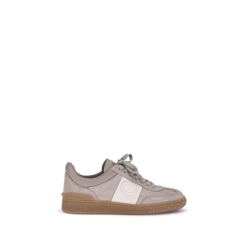 Valentino Garavani Beige Calf Leather Bos Taurus Low Top Sneakers - Luxe Nova