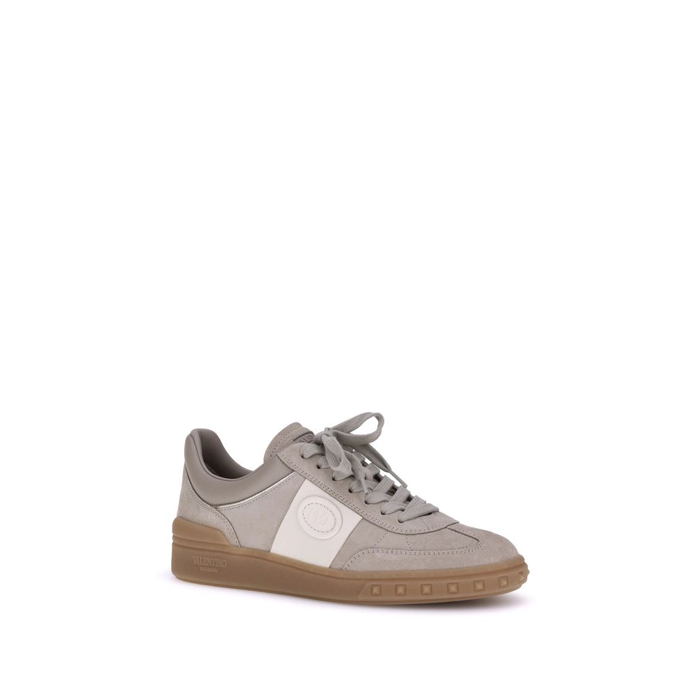 Valentino Garavani Beige Calf Leather Bos Taurus Low Top Sneakers - Luxe Nova