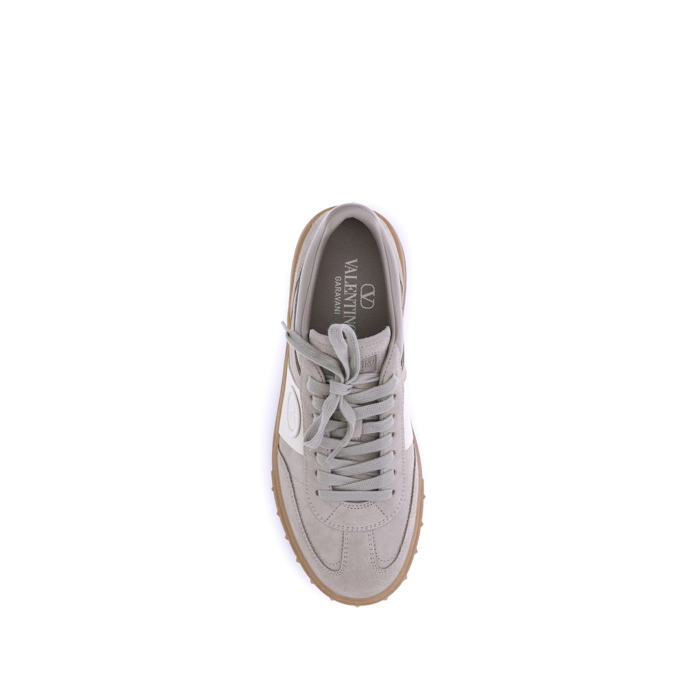 Valentino Garavani Beige Calf Leather Bos Taurus Low Top Sneakers - Luxe Nova