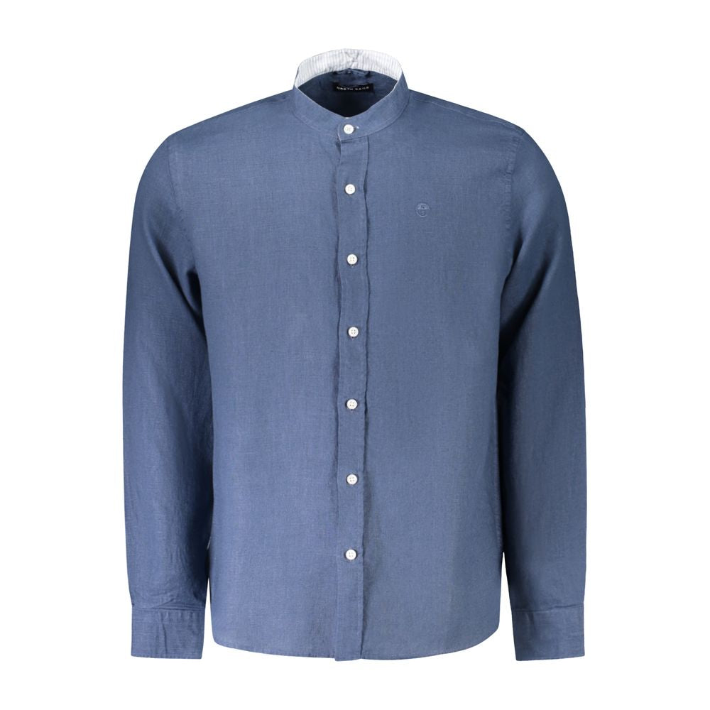 North Sails Blu Linen Men Shirt - Luxe Nova