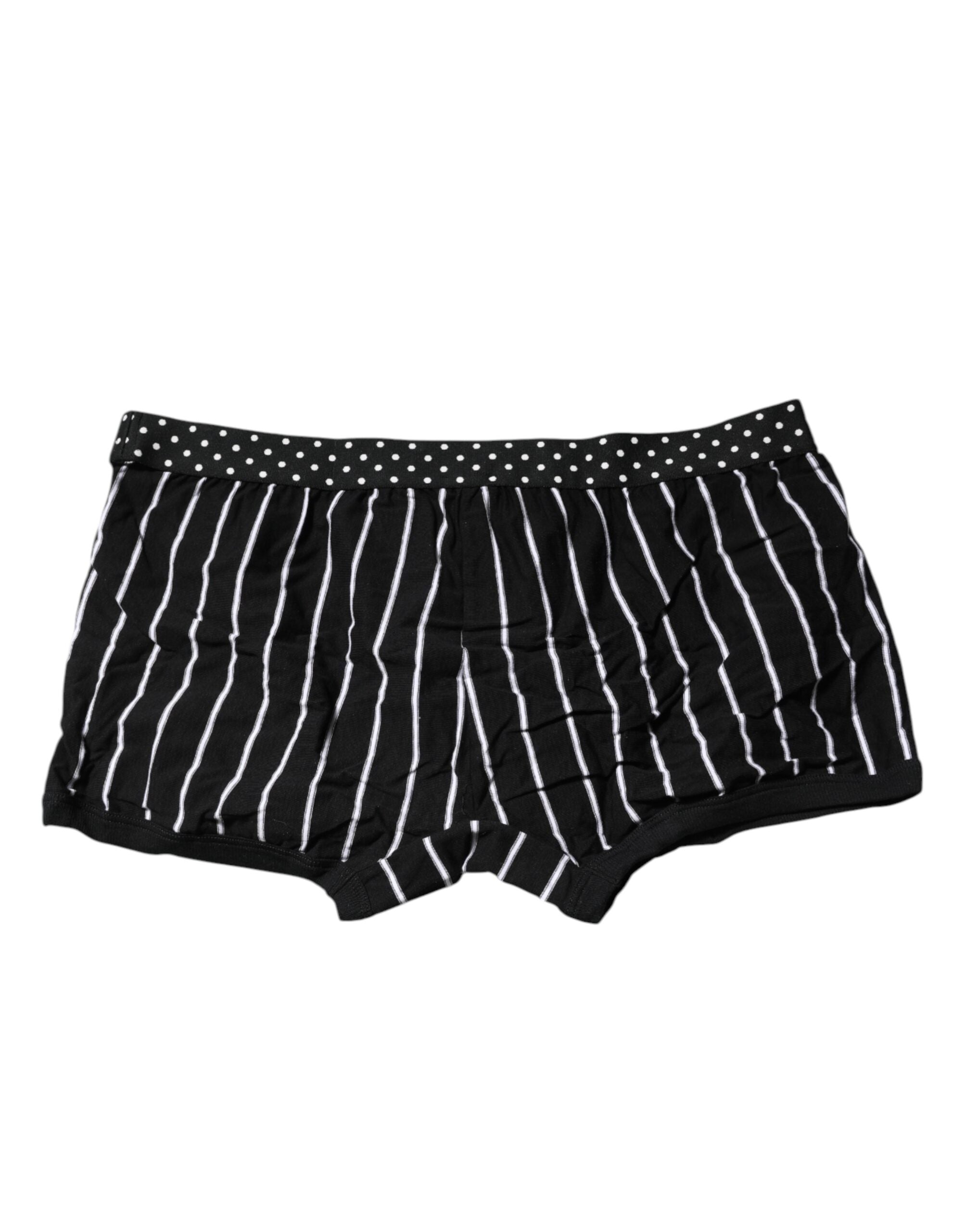 Dolce & Gabbana Black White Striped Regular Boxer Underwear