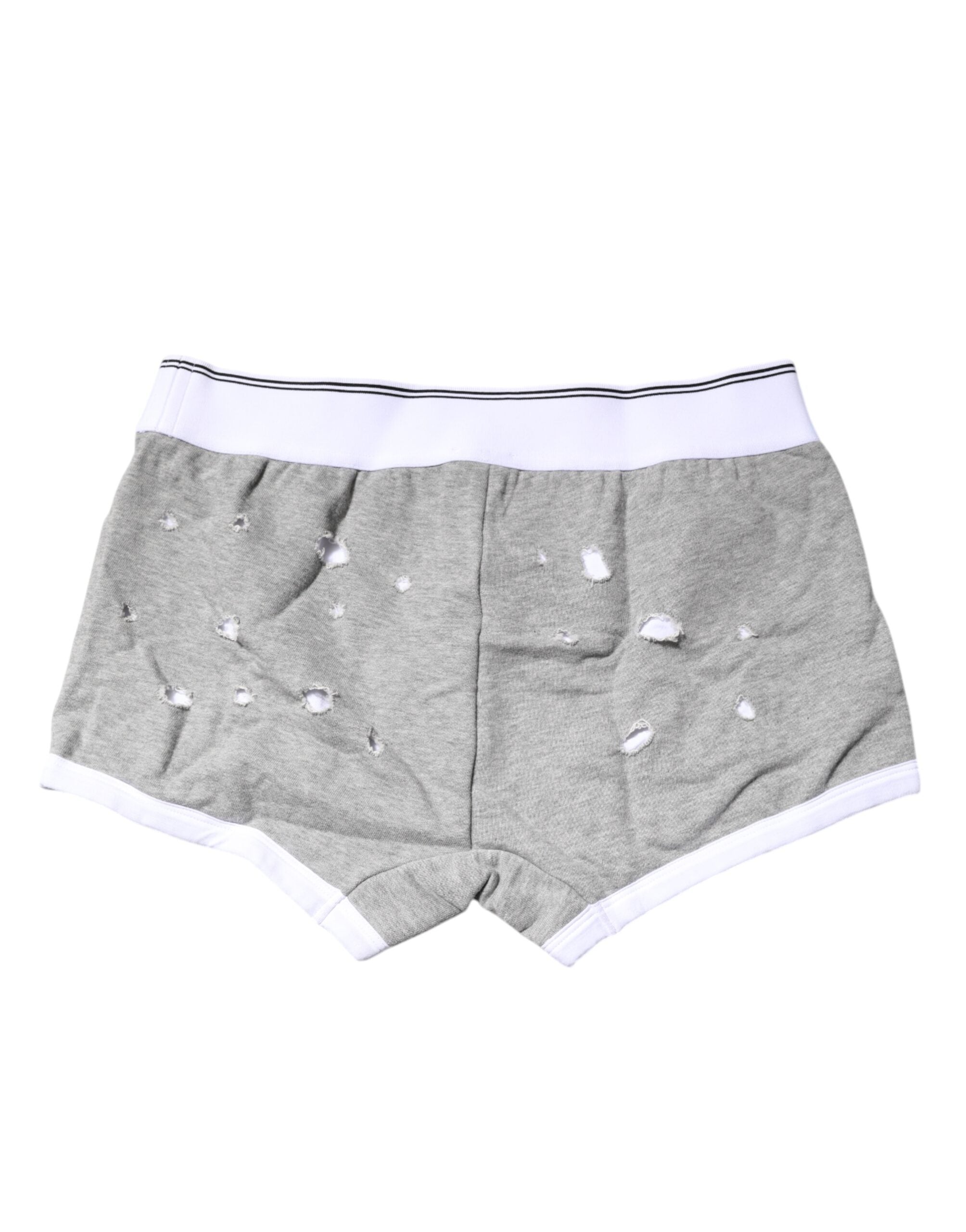Dolce & Gabbana Gray Cotton Stretch Regular Boxer Underwear