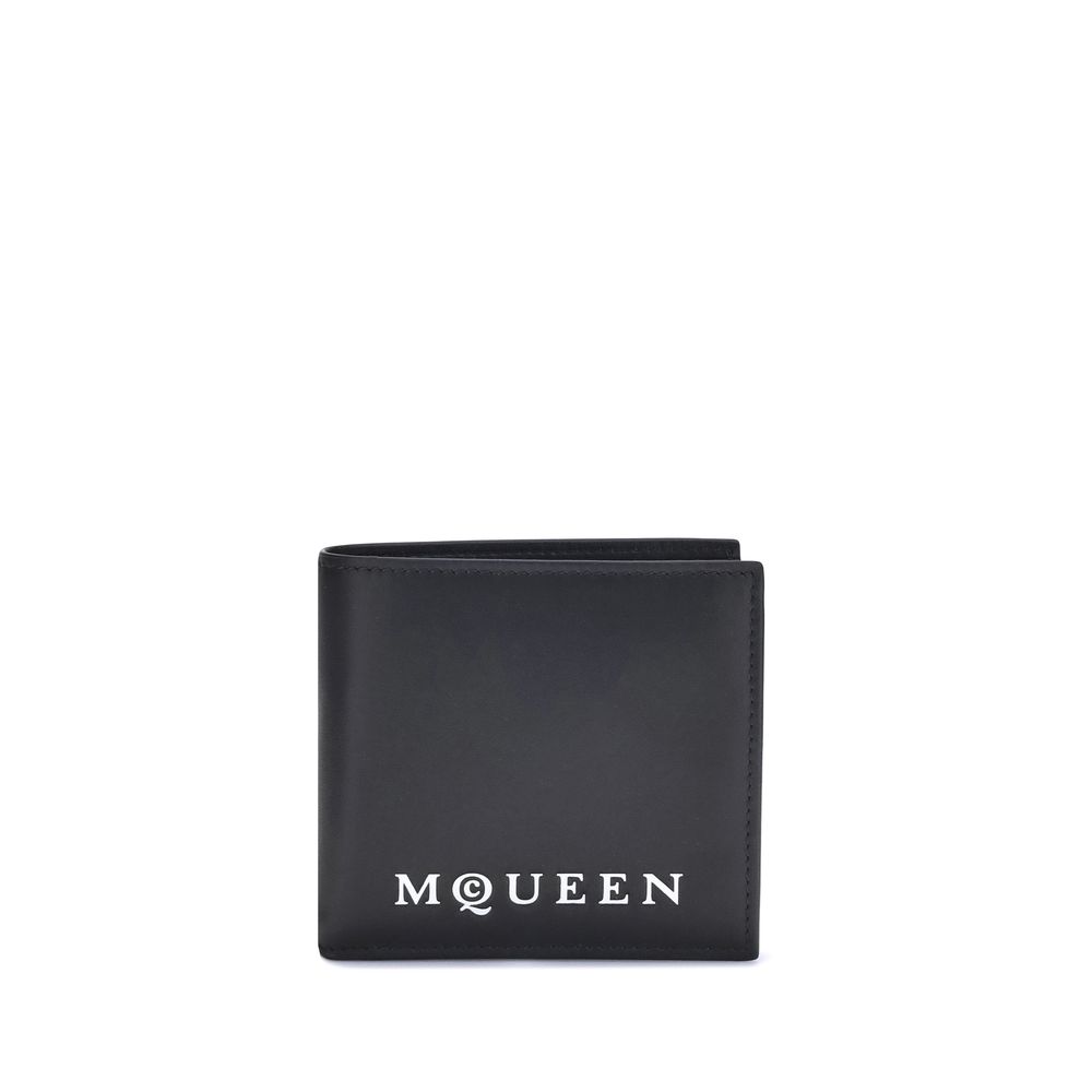 Alexander McQueen Black Calf Leather Bos Taurus Wallet - Luxe Nova