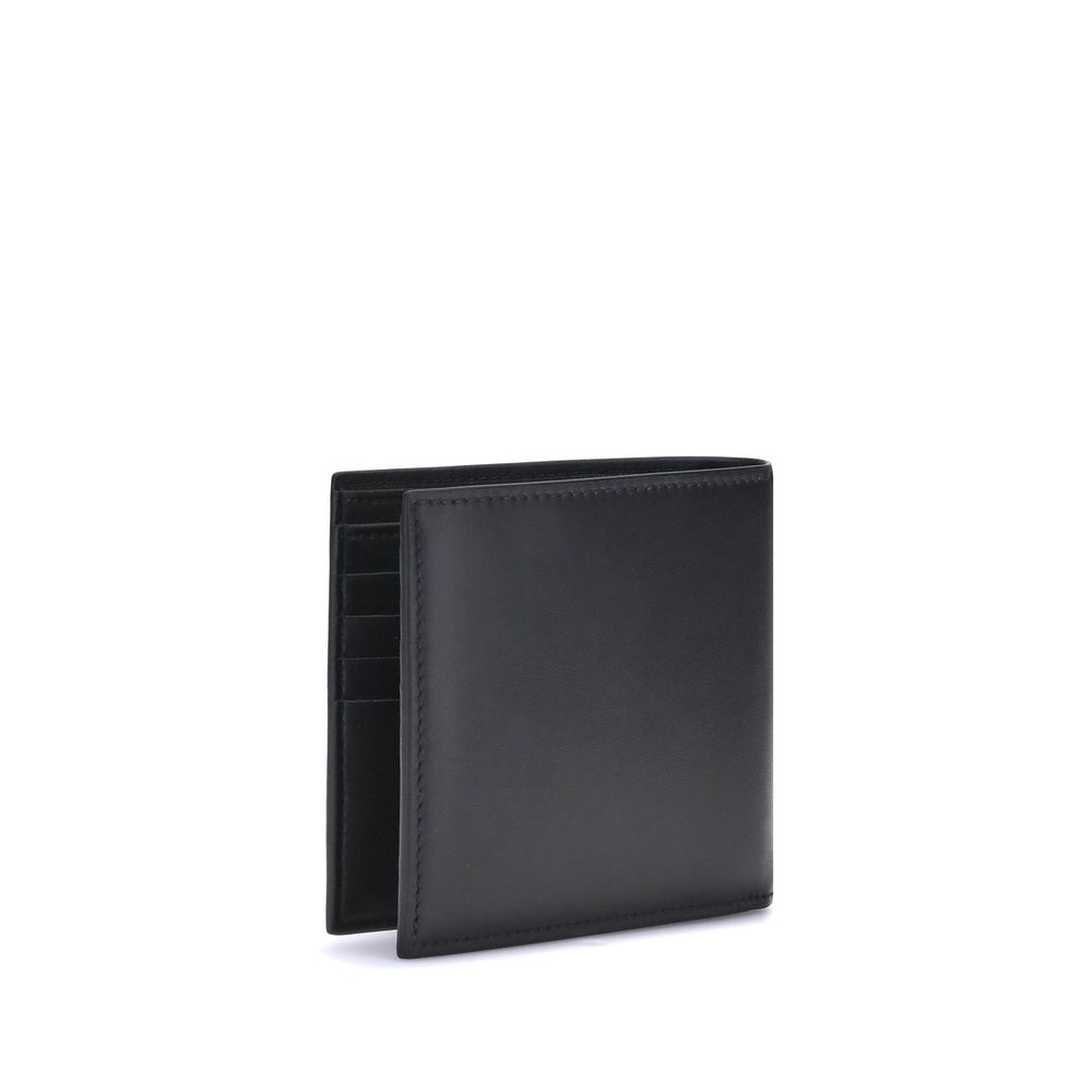 Alexander McQueen Black Calf Leather Bos Taurus Wallet - Luxe Nova