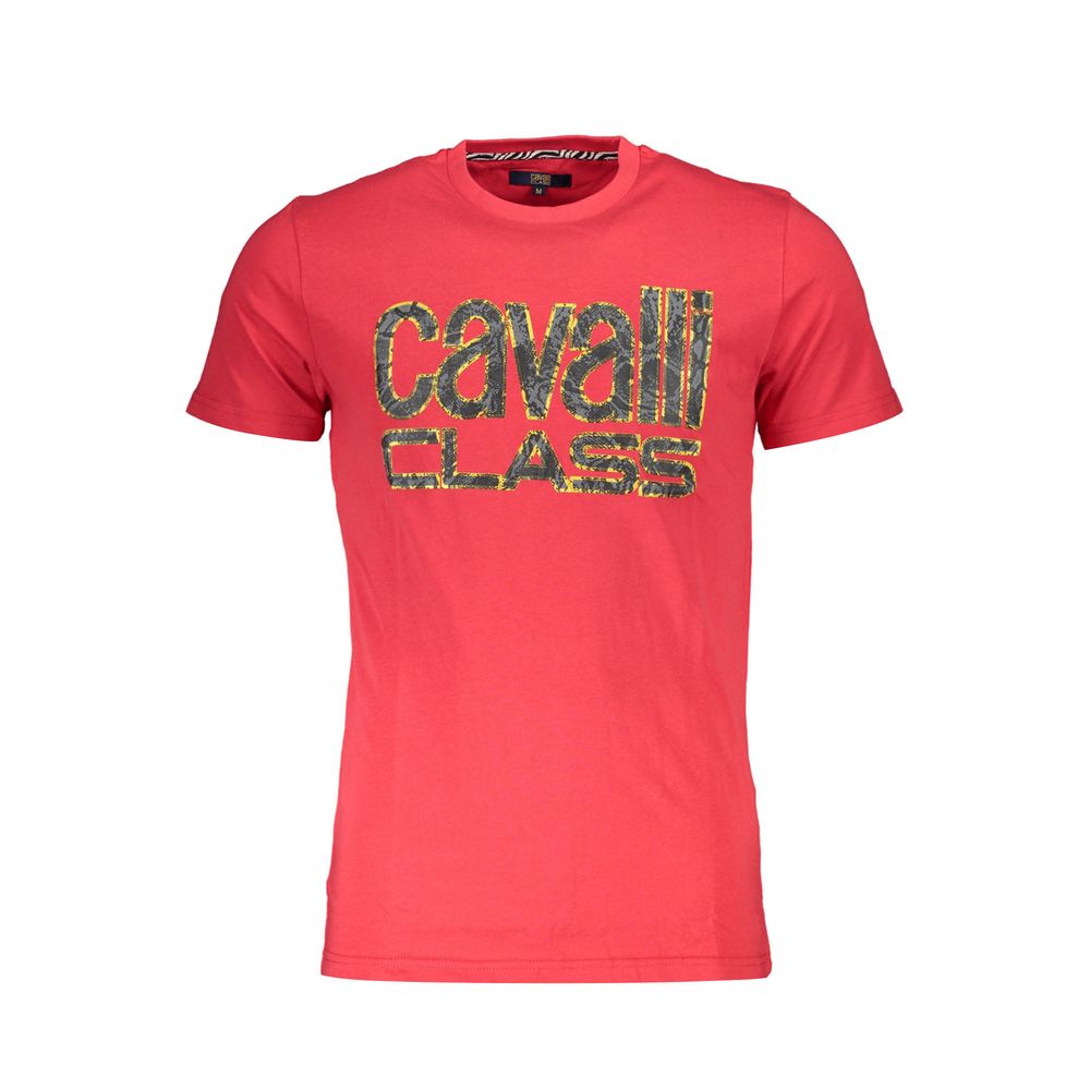 Cavalli Class Rosso Cotton Mens T-Shirt - Luxe Nova