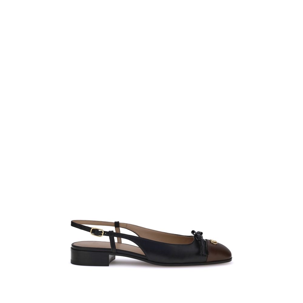 Valentino Garavani Black Goatskin Ballet Flats - Luxe Nova
