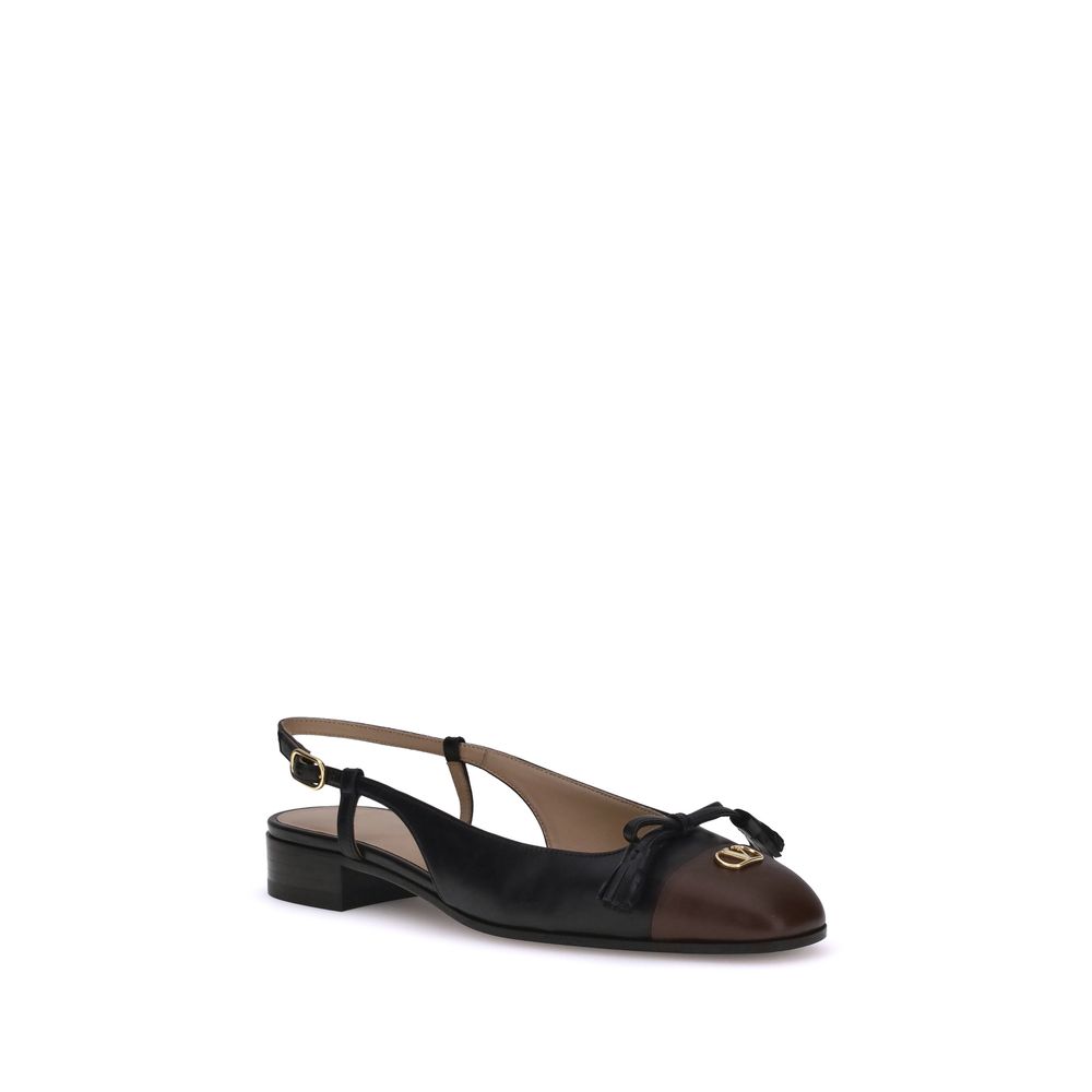 Valentino Garavani Black Goatskin Ballet Flats - Luxe Nova