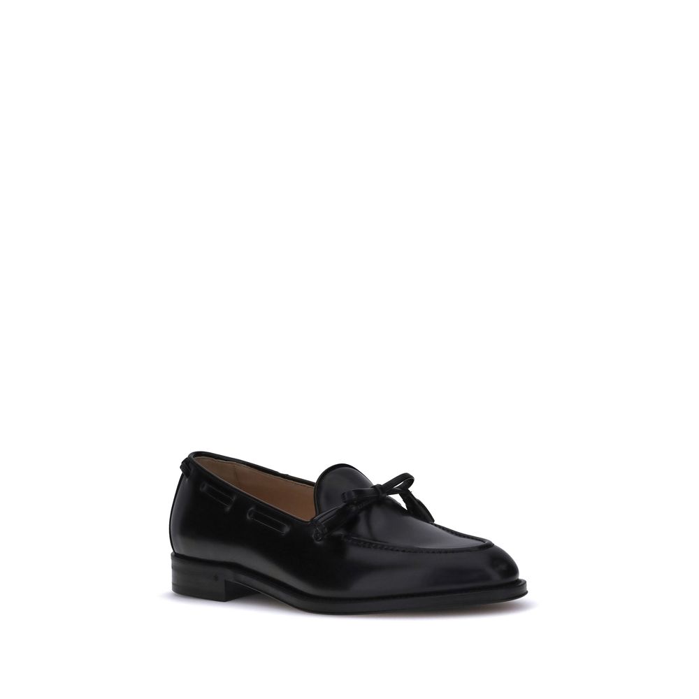 Valentino Garavani Black Calf Leather Bos Taurus Slip-On Loafers - Luxe Nova