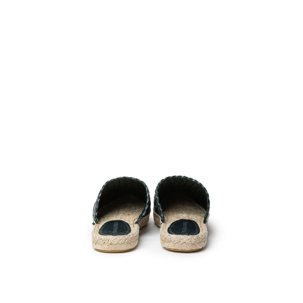Bottega Veneta Green Leather Espadrilles