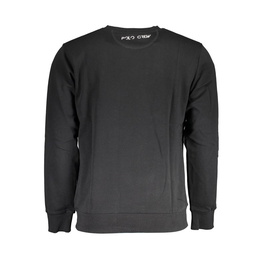 La Martina Black Cotton Men Sweater - Luxe Nova