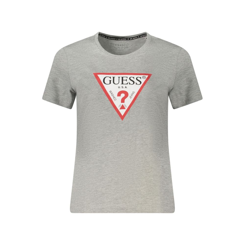 Guess Jeans Grey Organic Cotton Women T-Shirt - Luxe Nova