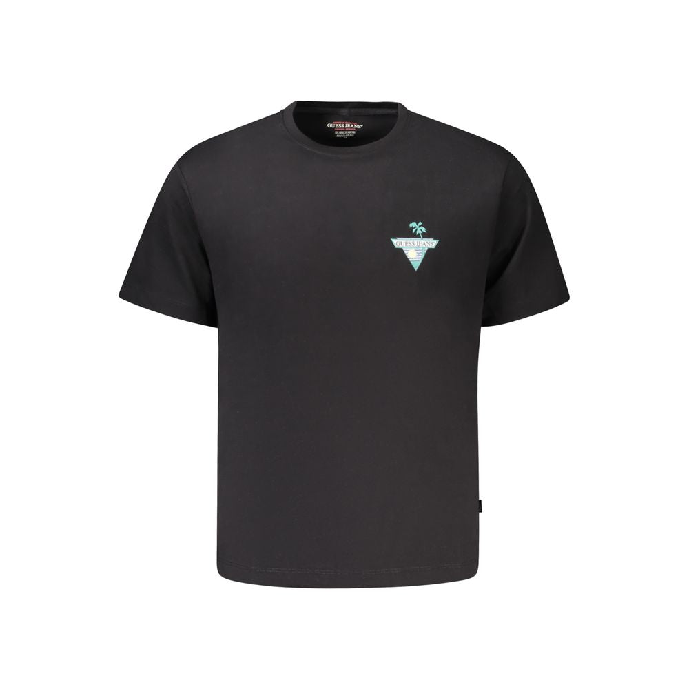 Guess Jeans Black Organic Cotton Men's T-Shirt - Luxe Nova