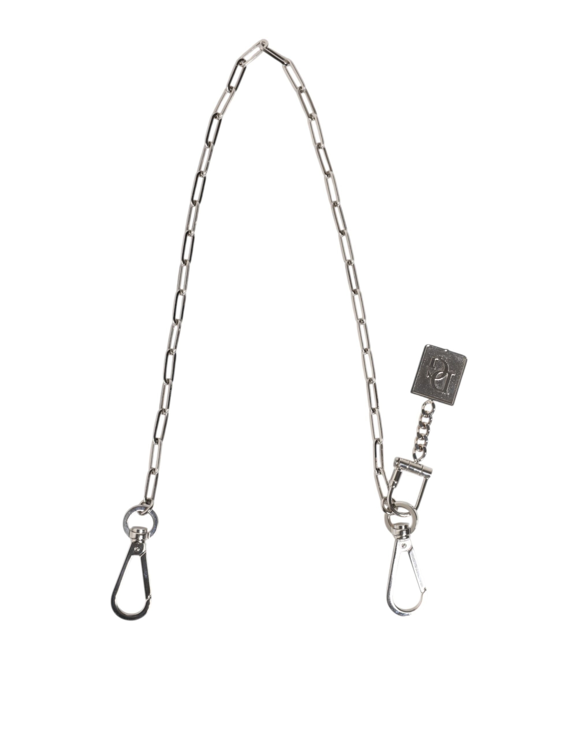 Dolce & Gabbana Silver Tone Metal Chain DG Charm Belt Keychain - Luxe Nova