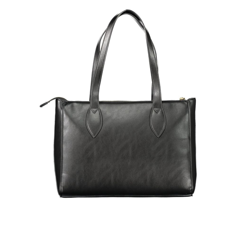 Mario Valentino Black Polyurethane Women Handbag - Luxe Nova